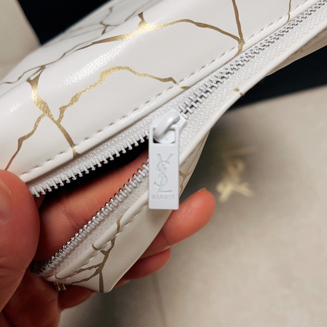 White and gold cheap ysl bag