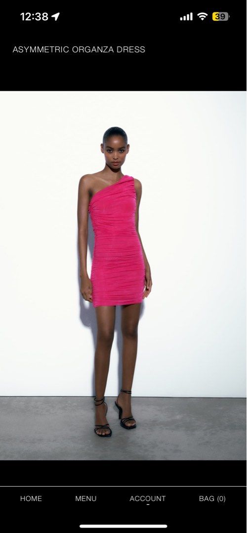 Pink organza top dress zara