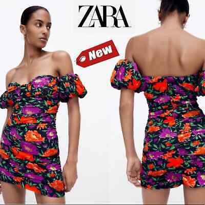 Zara floral off shoulder dress clearance