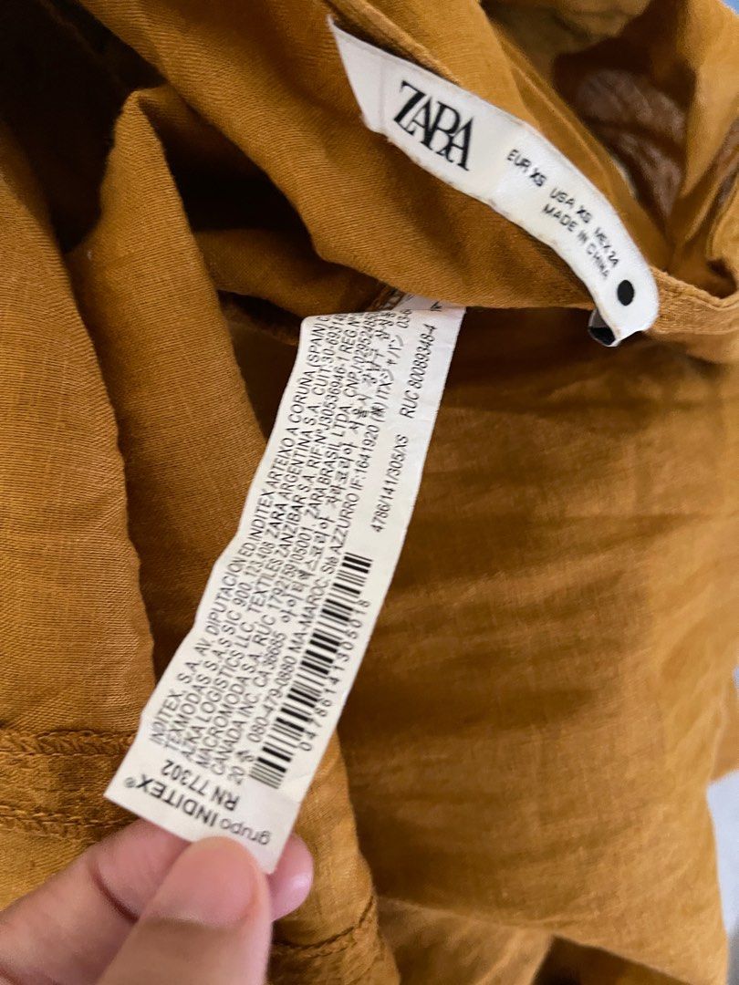 Zara linen dress like new, Fesyen Wanita, Pakaian Wanita, Gaun
