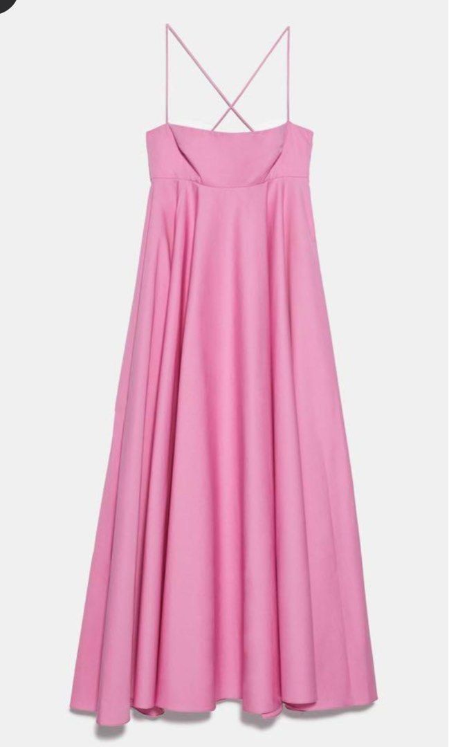 Zara pink poplin maxi dress, Women's Fashion, Dresses & Sets, Dresses ...