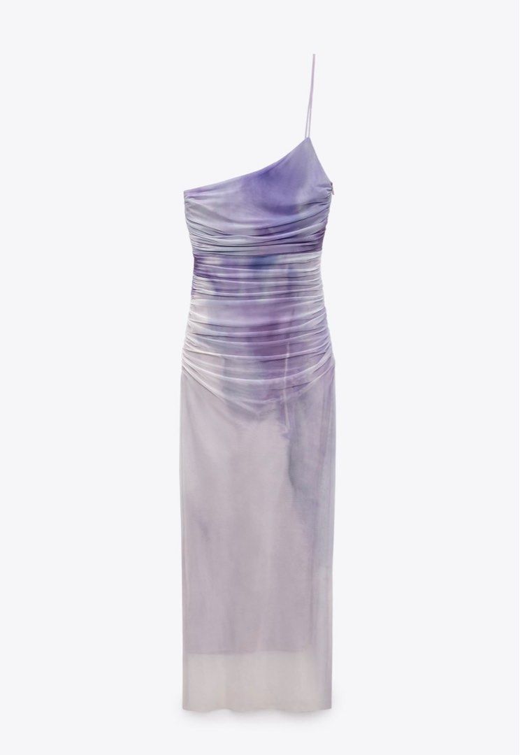 navy blue dress for baby girl Zara FOIL DRAPED MIDI DRESS main image 1