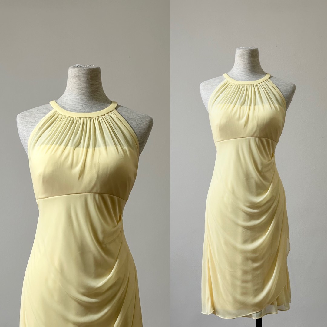 David's bridal canary yellow dress top