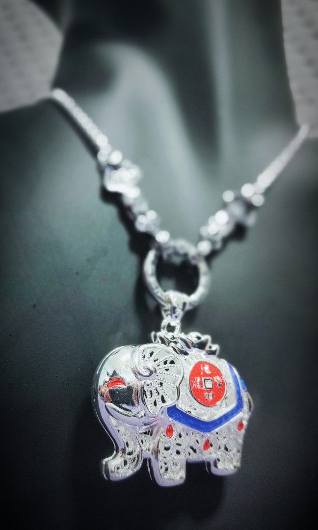 Real silver hotsell elephant necklace