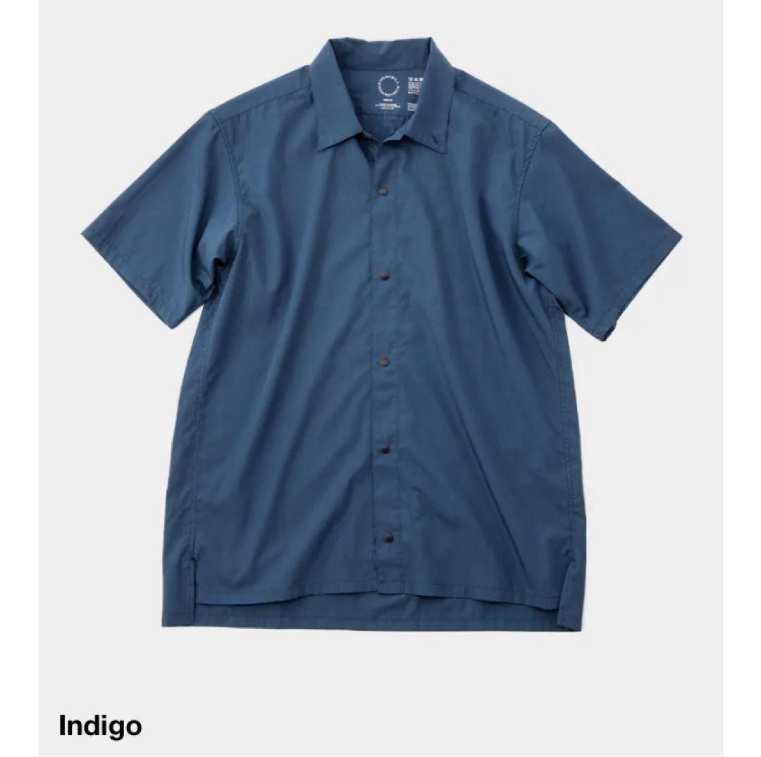 山と道山之道UL Short Sleeve Shirt color indigo size XL, 男裝, 上身