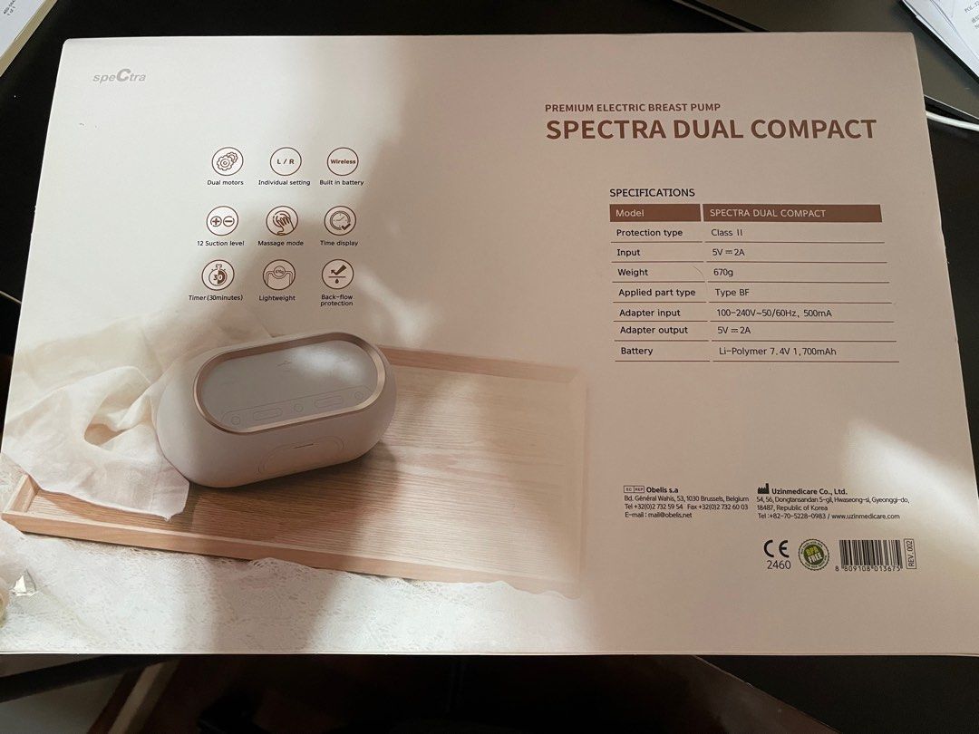 Spectra Dual Compact Rechargeable Double Breast Pump with Dual