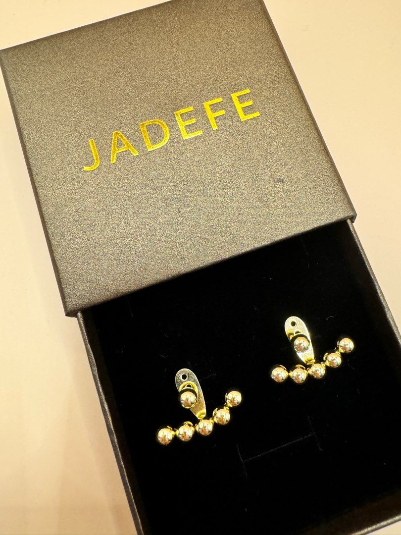 Adjustable gold beaded earrings Women s Fashion Jewelry