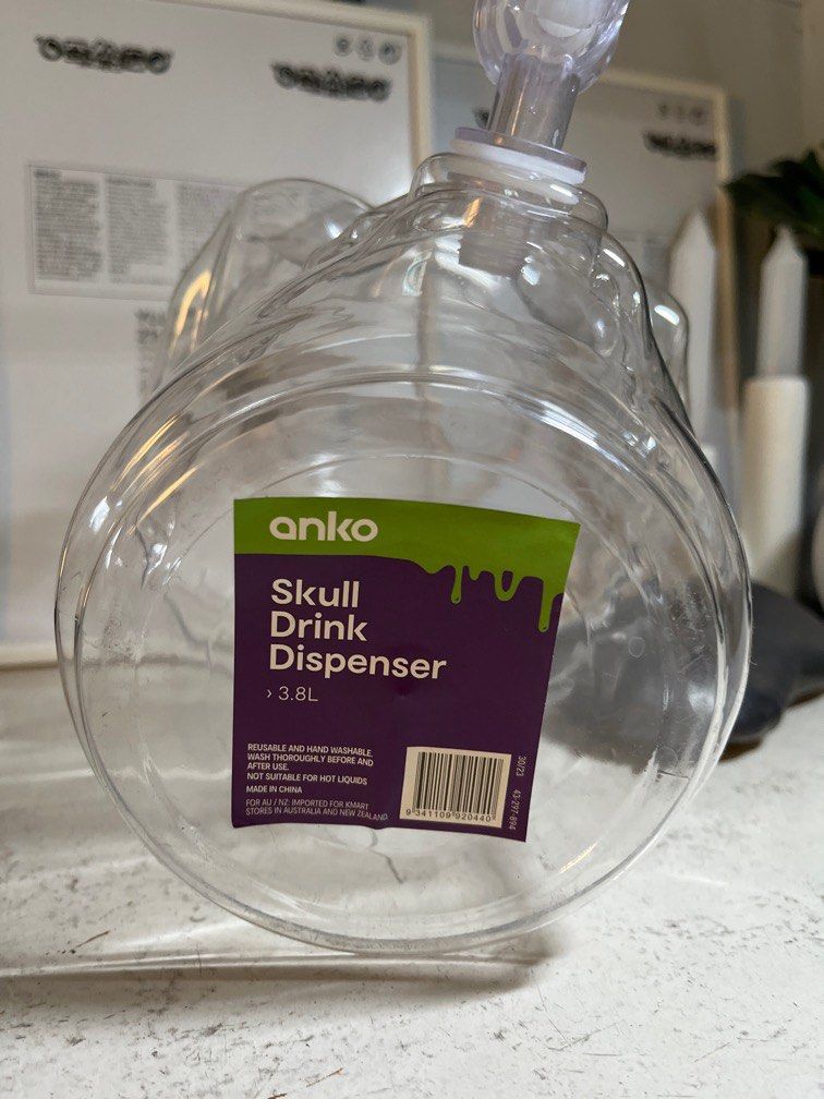 Anko Skull Drink Dispenser 3.8 L, Furniture & Home Living, Kitchenware