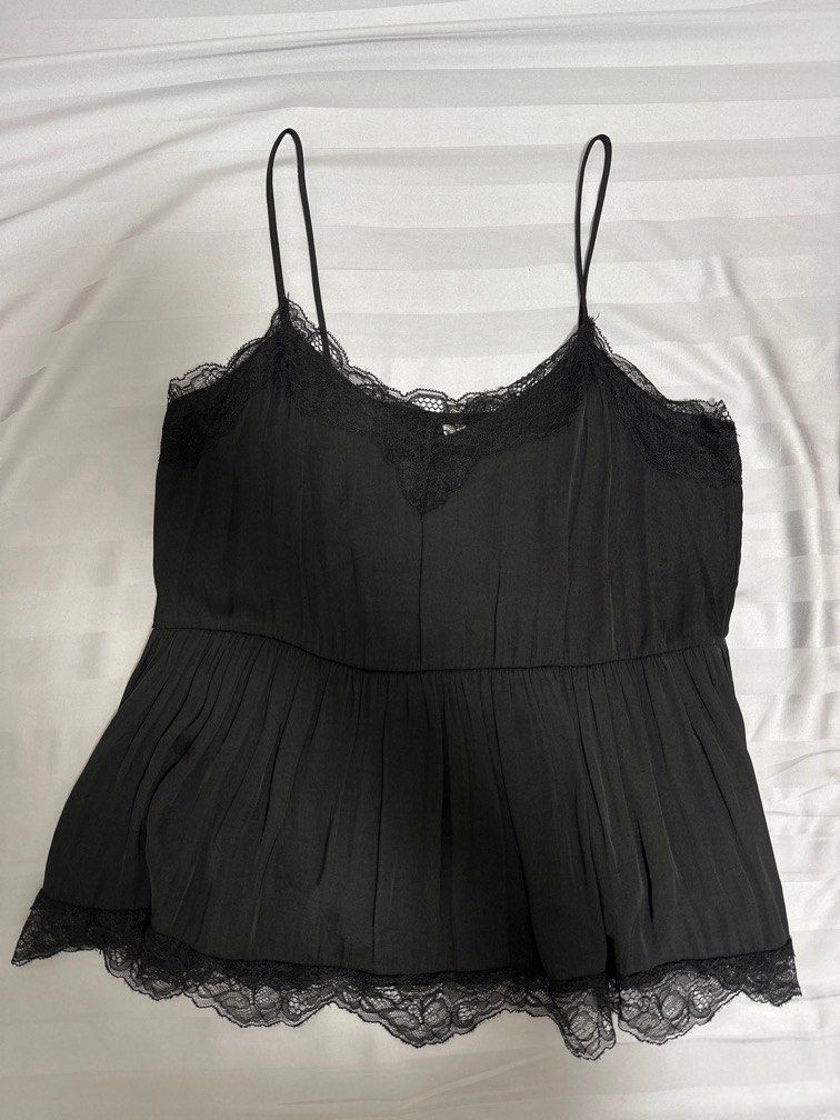Black lace babydoll sales top
