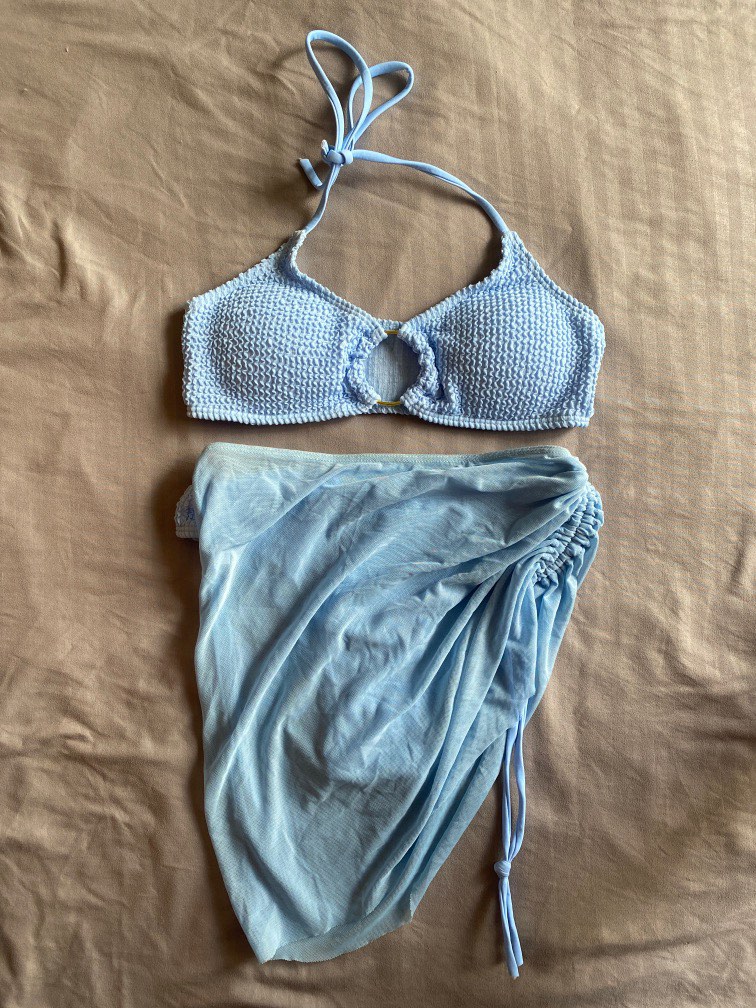 Two Piece Sleeveless Swimsuit & Bikini Cover Up