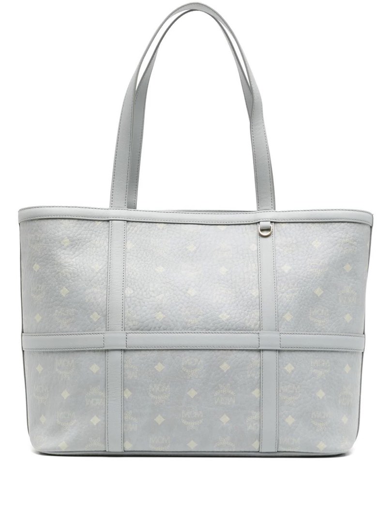MCM Aren Med Shopper in Visetos misty grey Luxury Bags Wallets on Carousell
