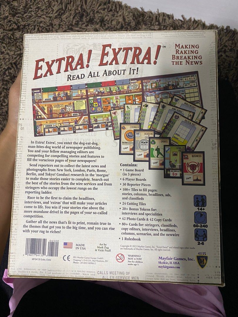 Boardgame: extra extra read all about it (Category: Board Games & Puzzles) located in Antipolo. Submitted by janleggo_yalung (Listing ID 1277692605, Image 2). Description: For sale! In good cond Got it as a prize.