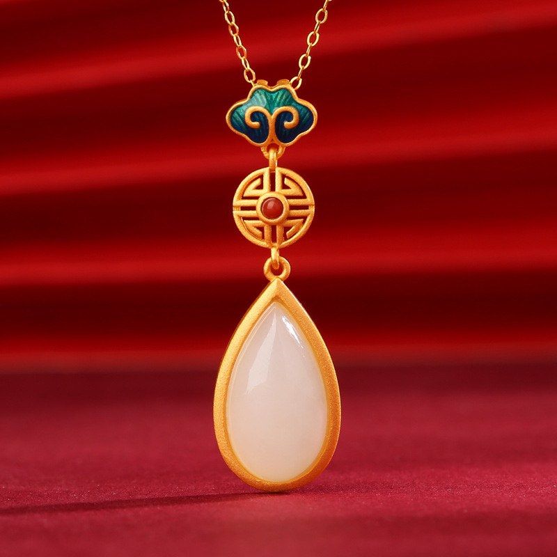 BRAND NEW Chinese new year CNY Fu Lucky Happy Necklace Golden Yu Lock