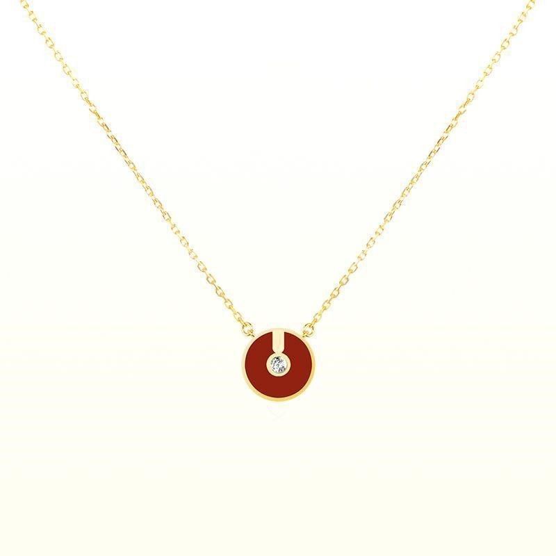 BRAND NEW Chinese new year CNY Fu Lucky Happy Necklace Golden Red Round Circle