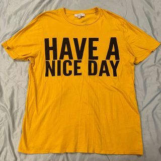 BRAND NEW FOREVER 21 organically grown cotton with purpose have a nice day yellow shirt
