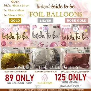 bride to be foil balloon, linked bride to be foil balloon, bridal shower decors