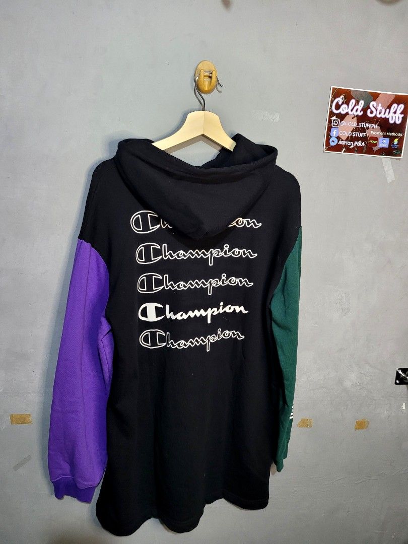 Champion neon deals stacked hoodie