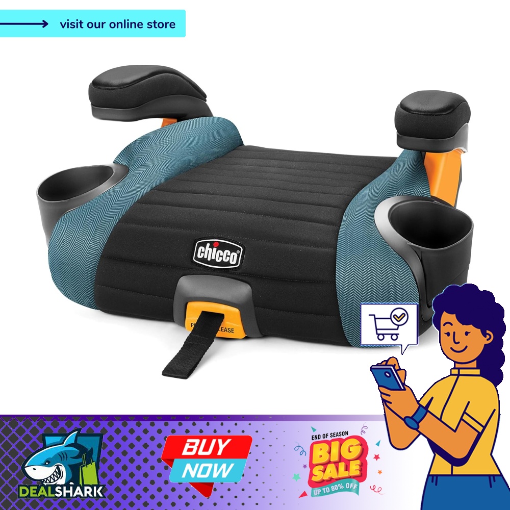 Chicco GoFit Plus Backless Booster Car Seat, Stream, Babies & Kids