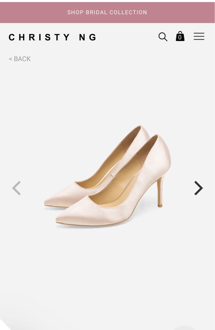 Christy Ng Bridal Couture Collection Athena Champagne Satin Pumps