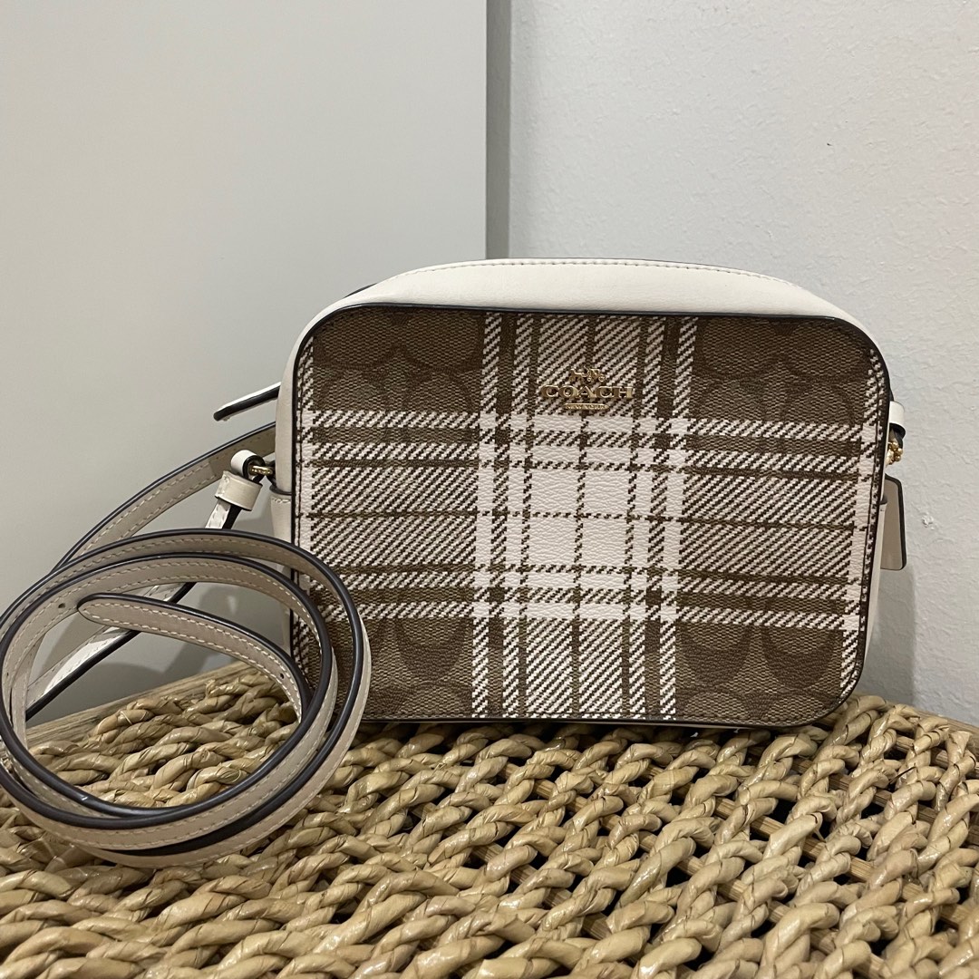 Coach mini camera bag buffalo sales plaid