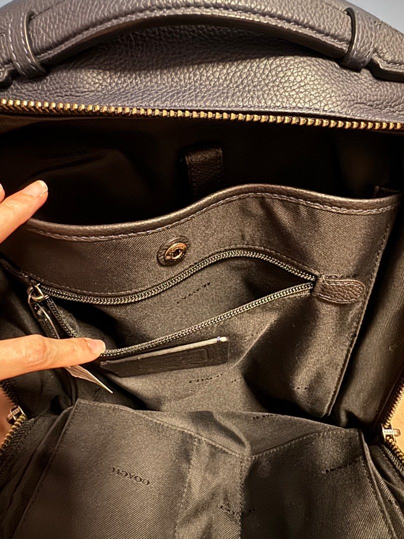 Coach leather laptop backpack, Women's Fashion, Bags & Wallets