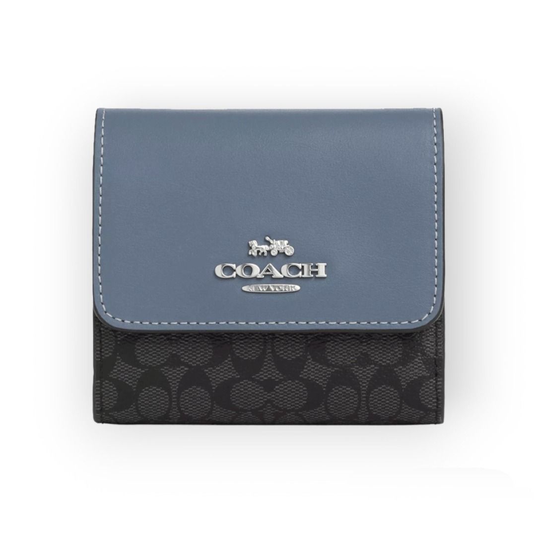 COACH Micro Signature Small Trifold Wallet, Women's Fashion, Bags ...