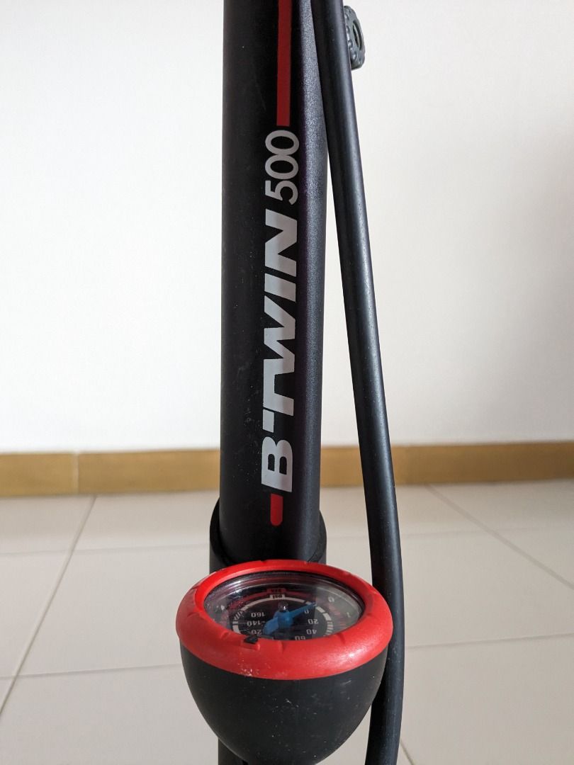 Decathlon Bicycle Floor Pump Btwin 500 Black Sports Equipment