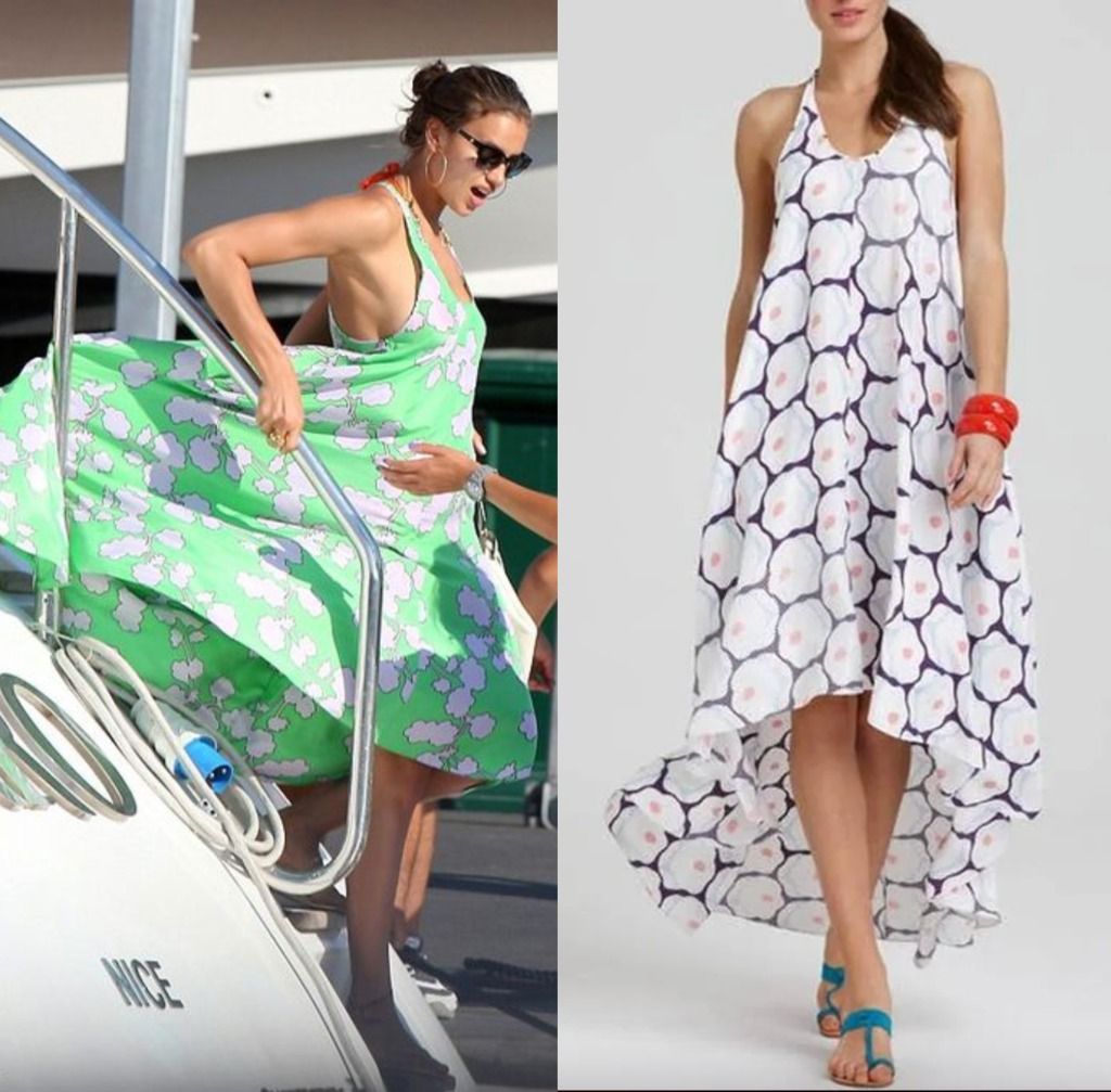 Diane von Furstenberg Carsandra Beach High Low 100 Silk Midi Maxi Dress in Pop Daisy Coral DVF