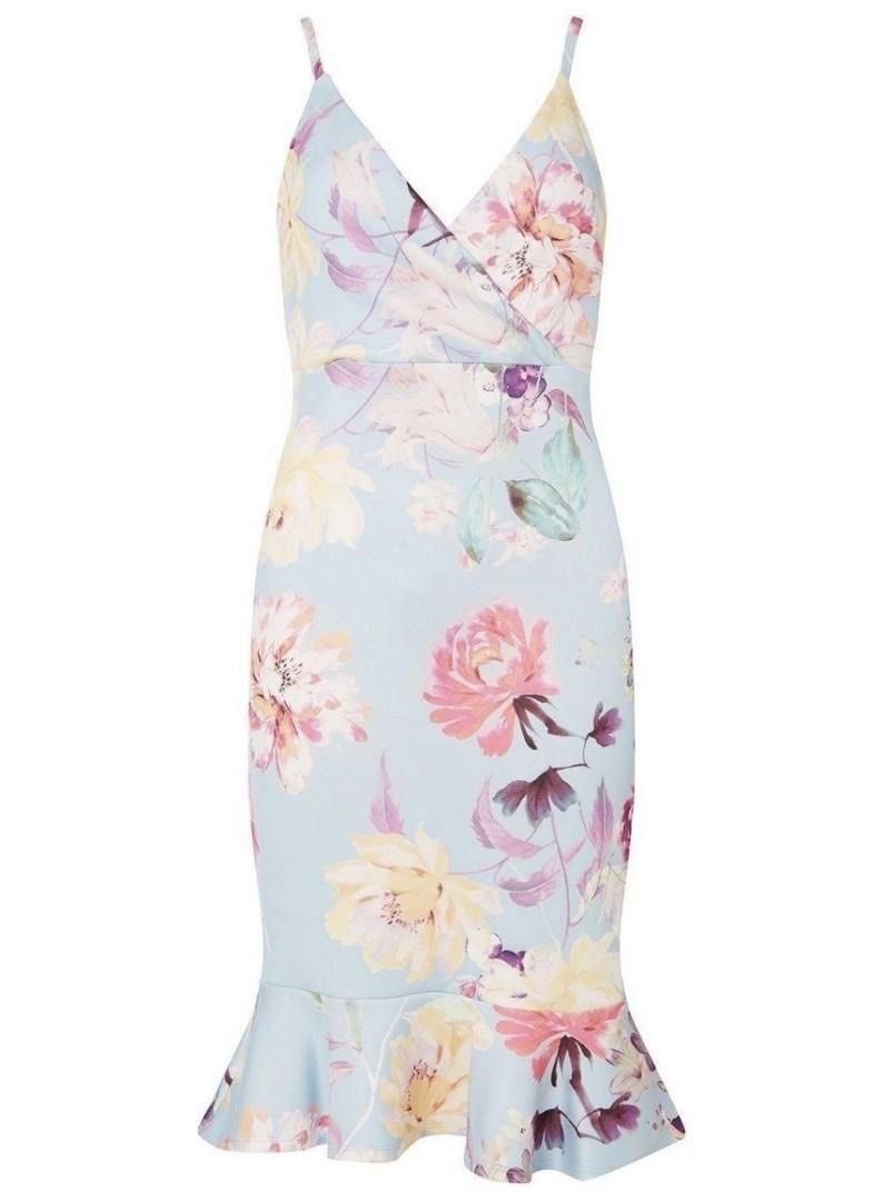 Dorothy Perkins x Scarlett B Blue Floral Bodycon Dress Women s