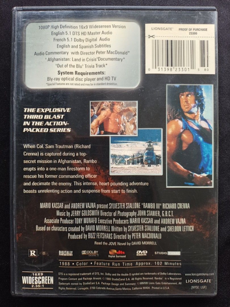 Randy Raney Rambo DVD Rambo III, Hobbies & Toys, Music & Media, CDs & DVDs on Carousell