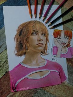 Emily Rudd/ Nami (hand-drawn portrait)