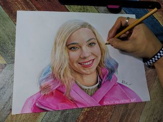 Emma Myers/ Enid Sinclair (hand-drawn portrait)
