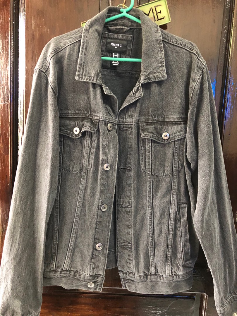 Forever 21 mens sale black denim jacket