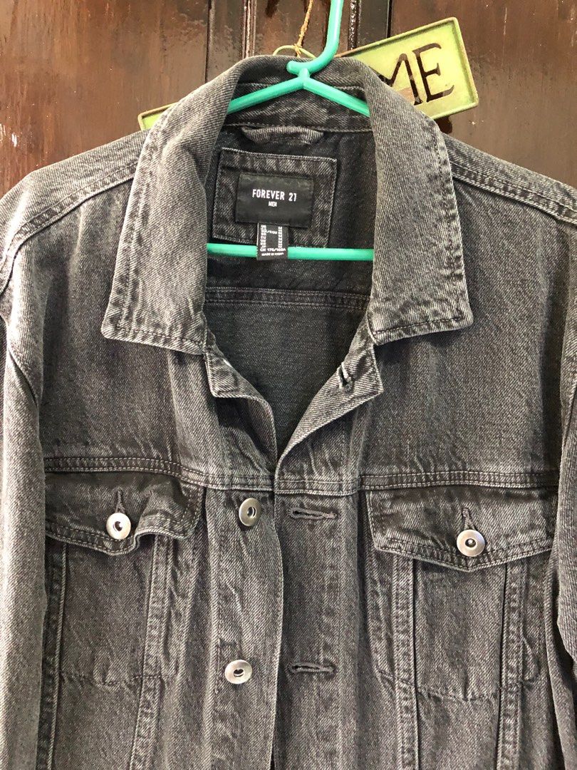 F21 Forever 21 Men Dark Denim jacket Medium Men s Fashion Coats