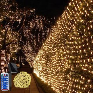 Outdoor Christmas Net Lights, 4.9Ft X 4.9Ft 96 LED Fairy String Light with  8 Lighting Mode…