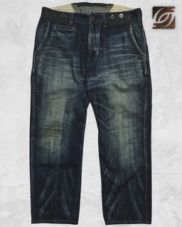 FW13 Junya Watanabe Man CdG Cropped Leather Denim Pants 2