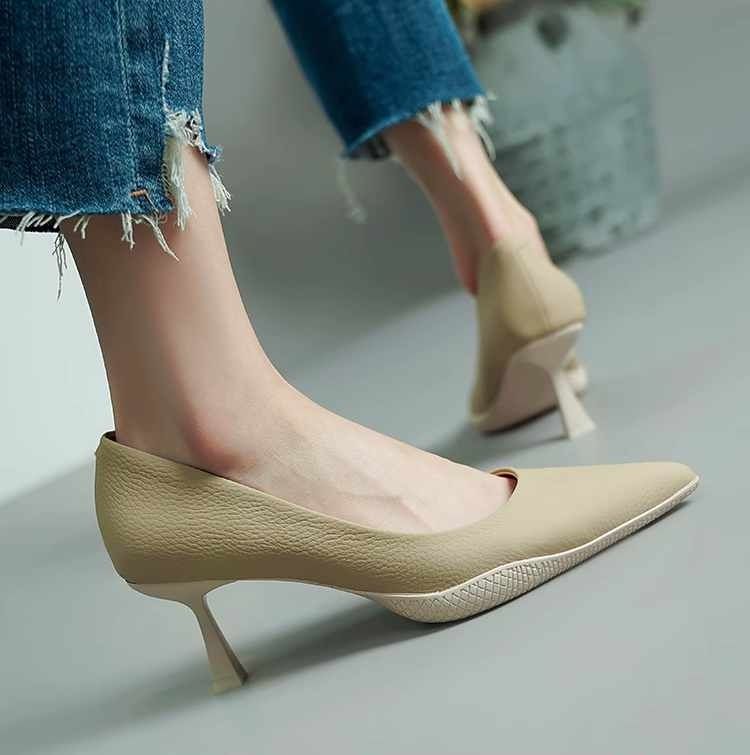 Genuine leather heels sale