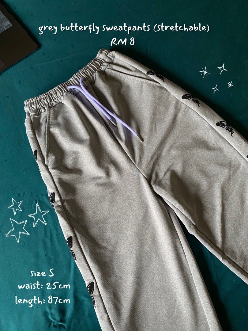 Grey cheap butterfly sweatpants