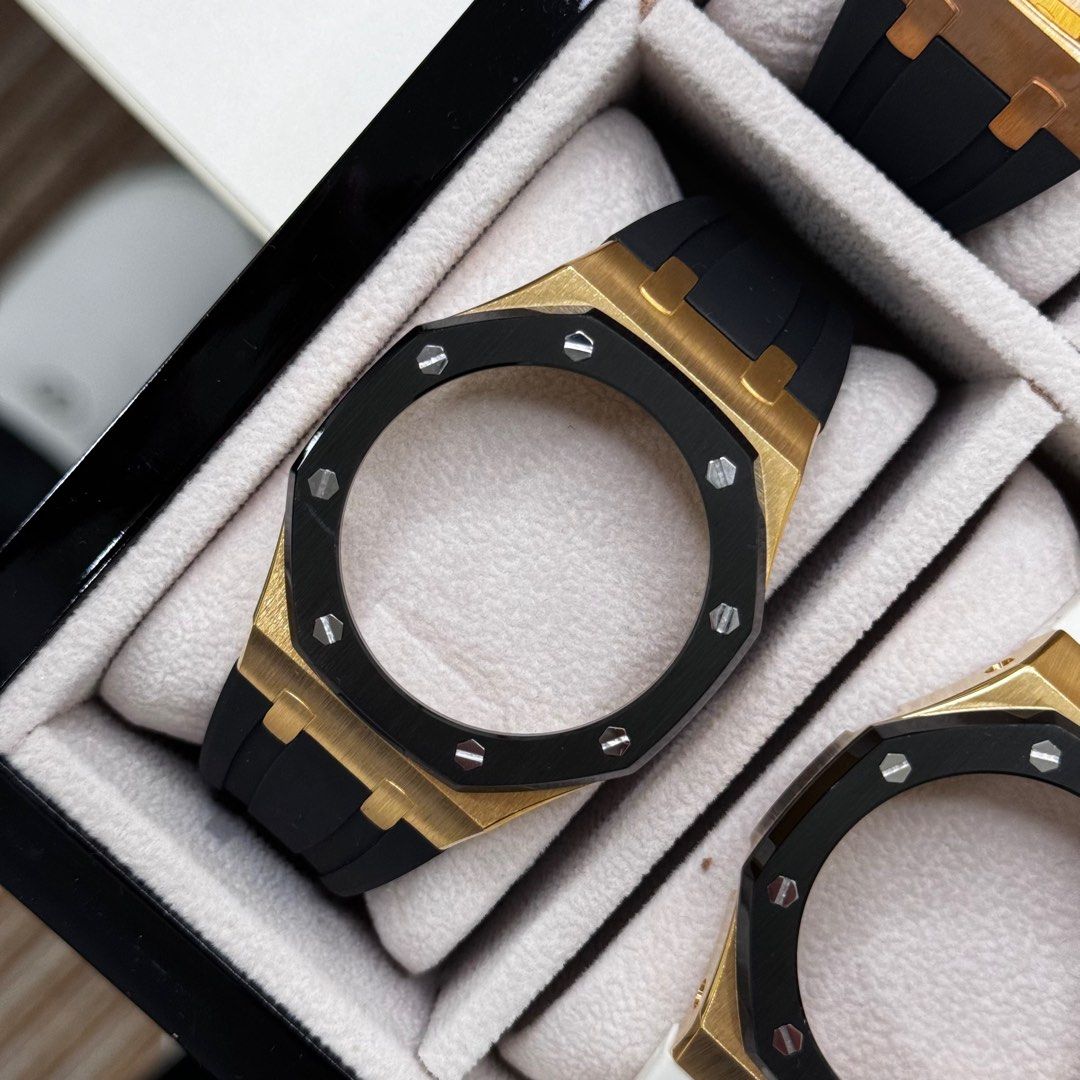 G Shock GA 2100 Two Tone Rose Gold Matte Black Stainless Steel Mod