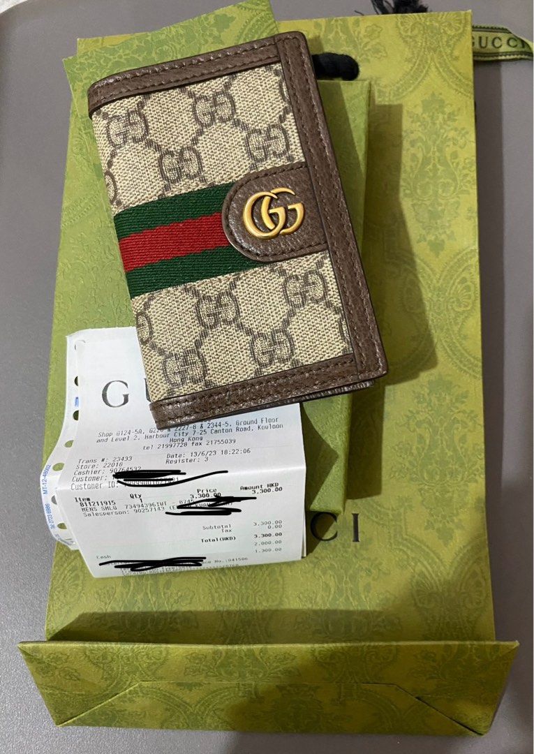 Gucci Cardholder 購入價$3300 有單連盒, 名牌, 手袋及銀包- Carousell