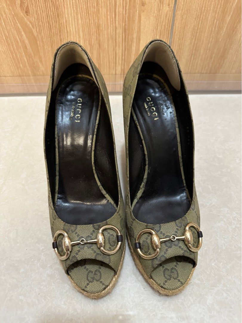 Gucci peep toe wedges Luxury Sneakers Footwear on Carousell