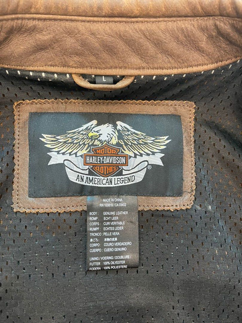 Harley Davidson Jacket Leather for men L Size Motorbikes on