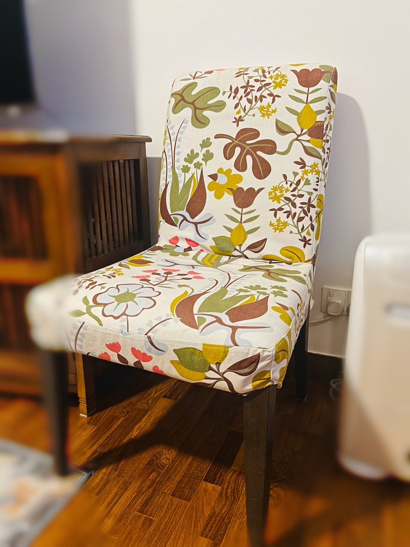 Henriksdal Chair Ikea Dining Chair Covers Pack, Blue Ticking