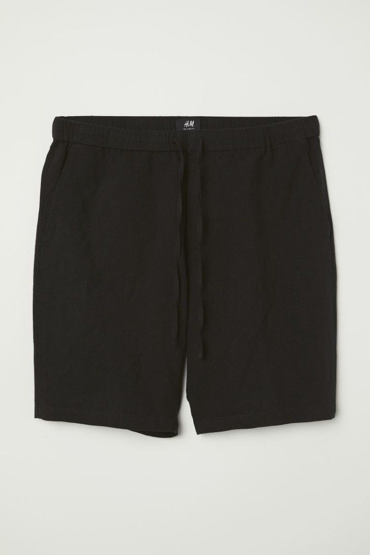 H M Linen Blend Short Relaxed Fit Men Men s Fashion Bottoms