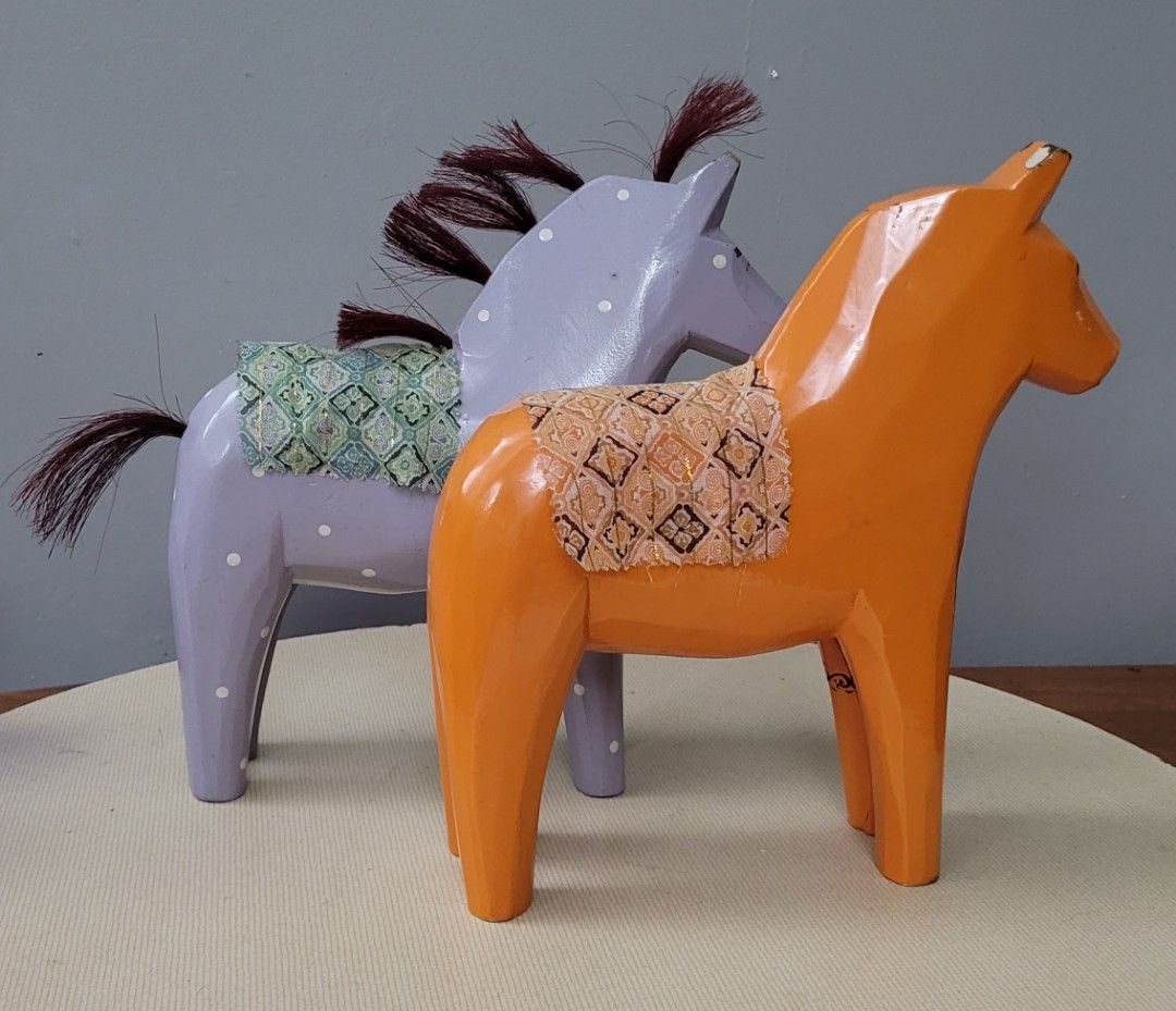 Ikea Katarina Brieditis horse statue wood 2, Furniture & Home Living