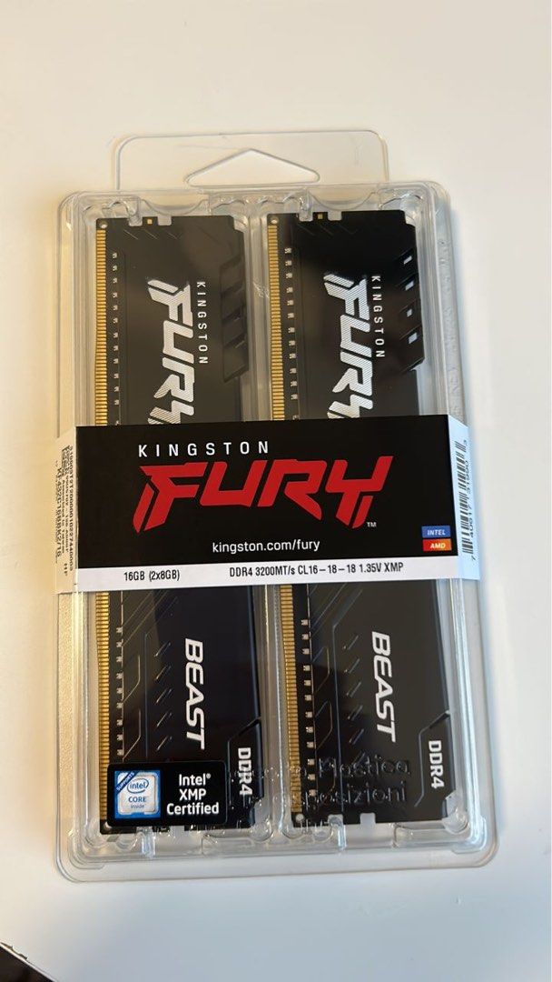 Kingston FURY Beast DDR4 3200Mhz Desktop Gaming Memory RAM (8x2), Computers  & Tech, Parts & Accessories, Computer Parts on Carousell