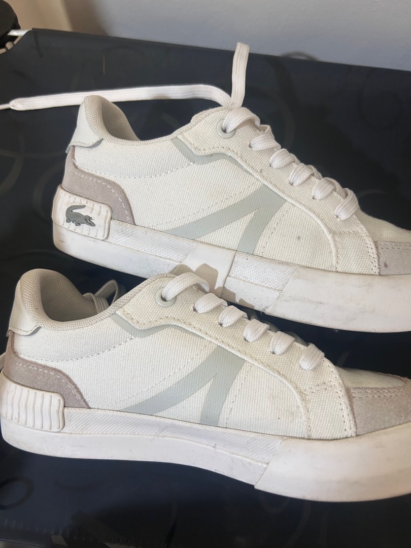 Canvas lacoste trainers womens shop