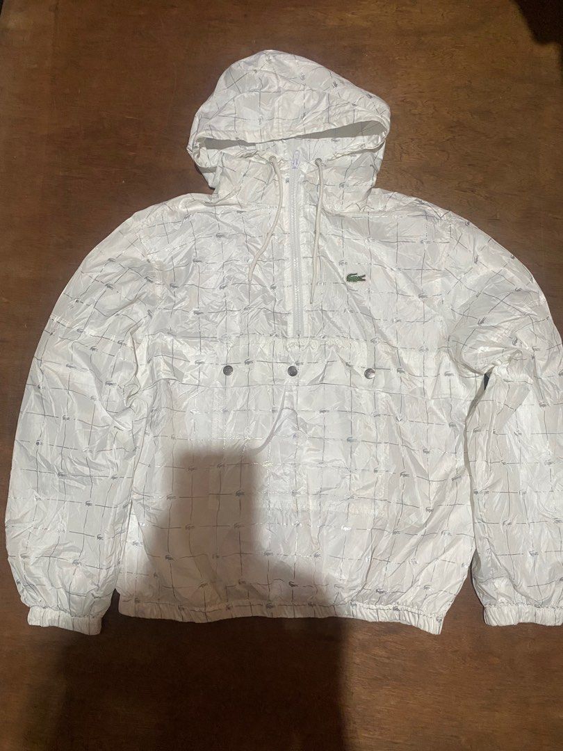 Supreme lacoste reflective grid nylon hot sale anorak white