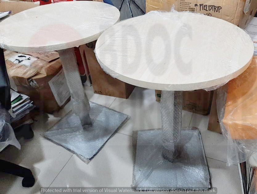 laminated circular tables / office tables / office chairs / office ...