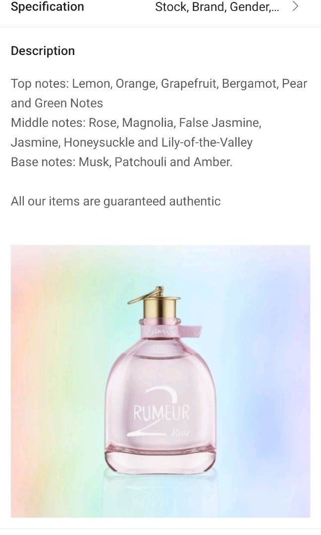 Rumeur rose best sale
